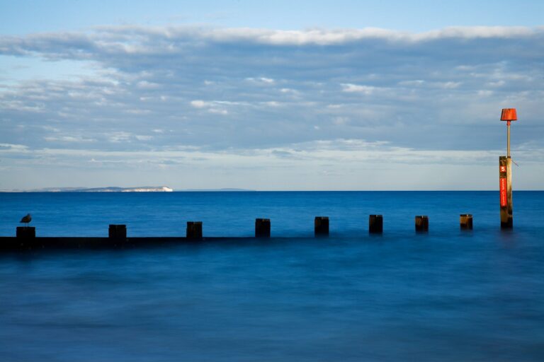 Bournemouth groyne, at sunset, Dorset, England