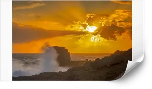 Waves crashing against Pulpit rock at Portland Bill - Print example