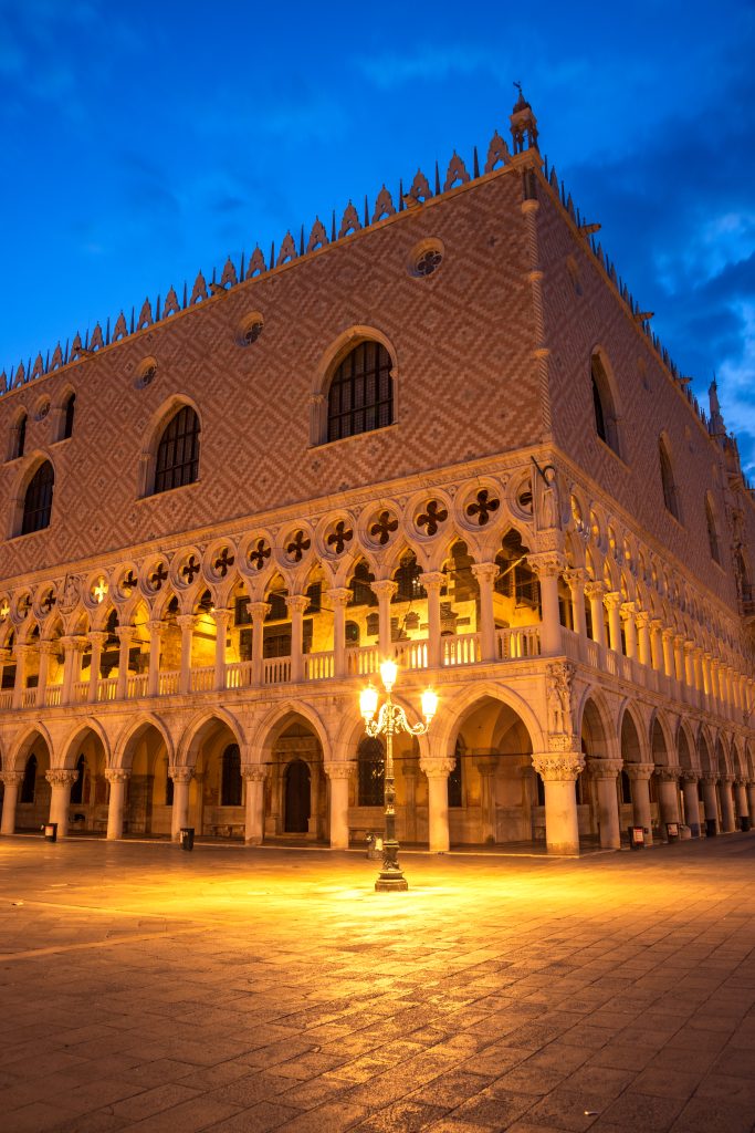 Doge's Palace (Palazzo Ducale) in Piazza San Marco at dawn, Venice, Italy.