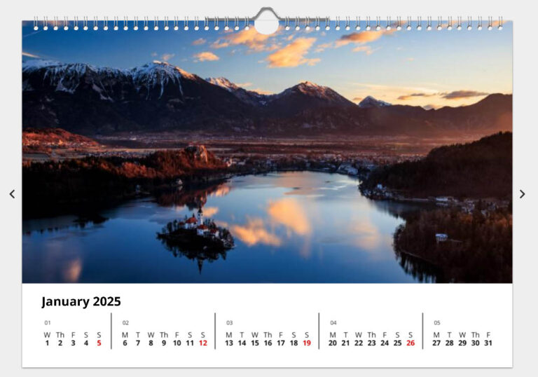 Bled Calendar - Jan 2025