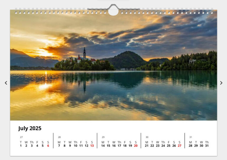 Bled Calendar - July 2025