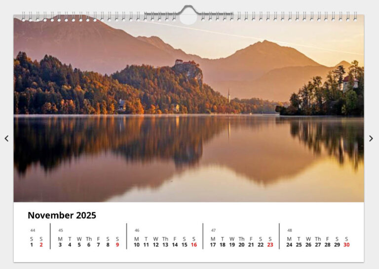 Bled Calendar - Nov 2025