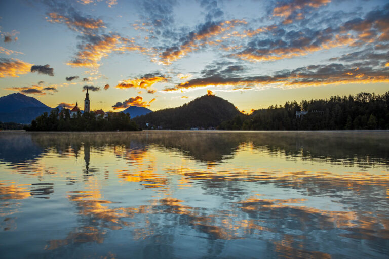 Sunrise at Lake Bled