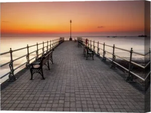 banjo jetty in Swanage canvas print example -Ian Middleton