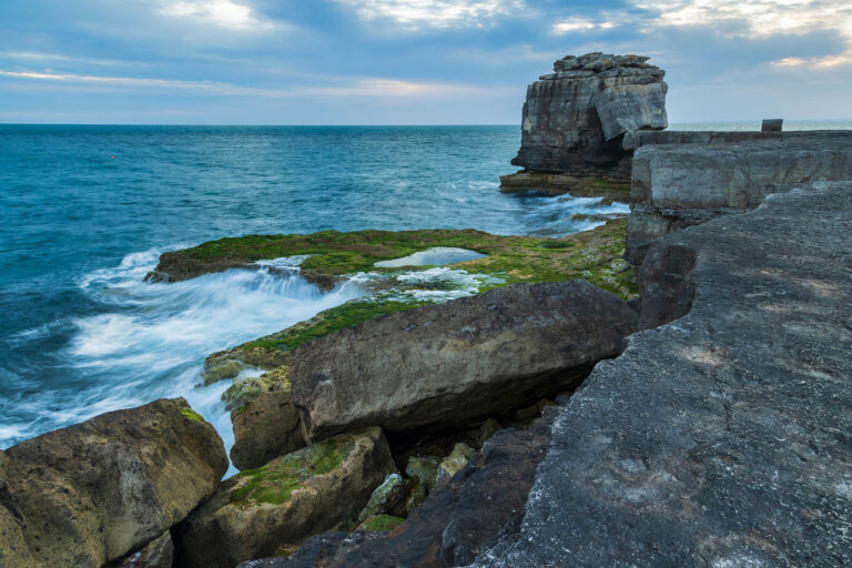 Pulpit rock at Portland Bill, near Weymouth, Jurassic Coast, Dorset, England.