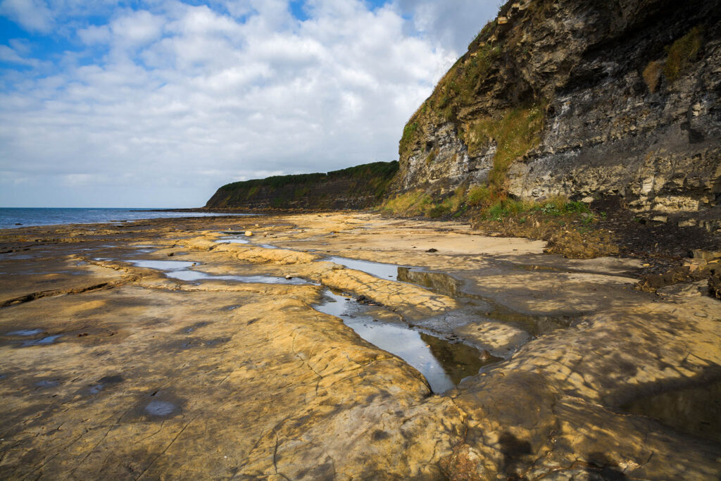 The beautiful coastal landscape at Kimmeridge bay in Dorset. This is one of the many wonders to be found on the Jurassic coast, an UNESCO world heritage site.