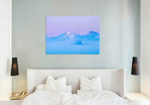 Smlednik Castle and Storzic Mountain at sunrise - fine art canvas print example.