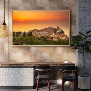 Framed print example of Piran at Sunset