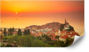 Paper print example of Piran at Sunset