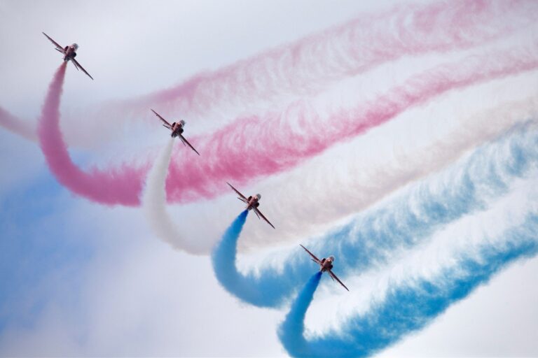 The Red Arrows at Farnborough International Airshow, July 2008