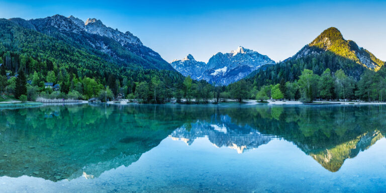 Lake Jasna in spring, near Kranjska Gora, Slovenia