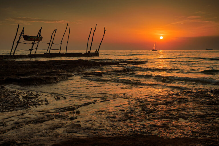 Sunset at basanija, near Savudrija, Istria Coast, Croatia.