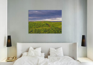 Iron age rath at the Hill of Tara in County Meath, Ireland. Tara was once the ancient capital of Ireland, from where the high king ruled over the country. The upright stone you see on the mound is the Lia Fail (stone of destiny), wall art print example
