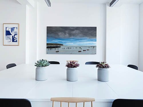 Storm over old pier in Swanage and Old Harry cliffs - wall art print example